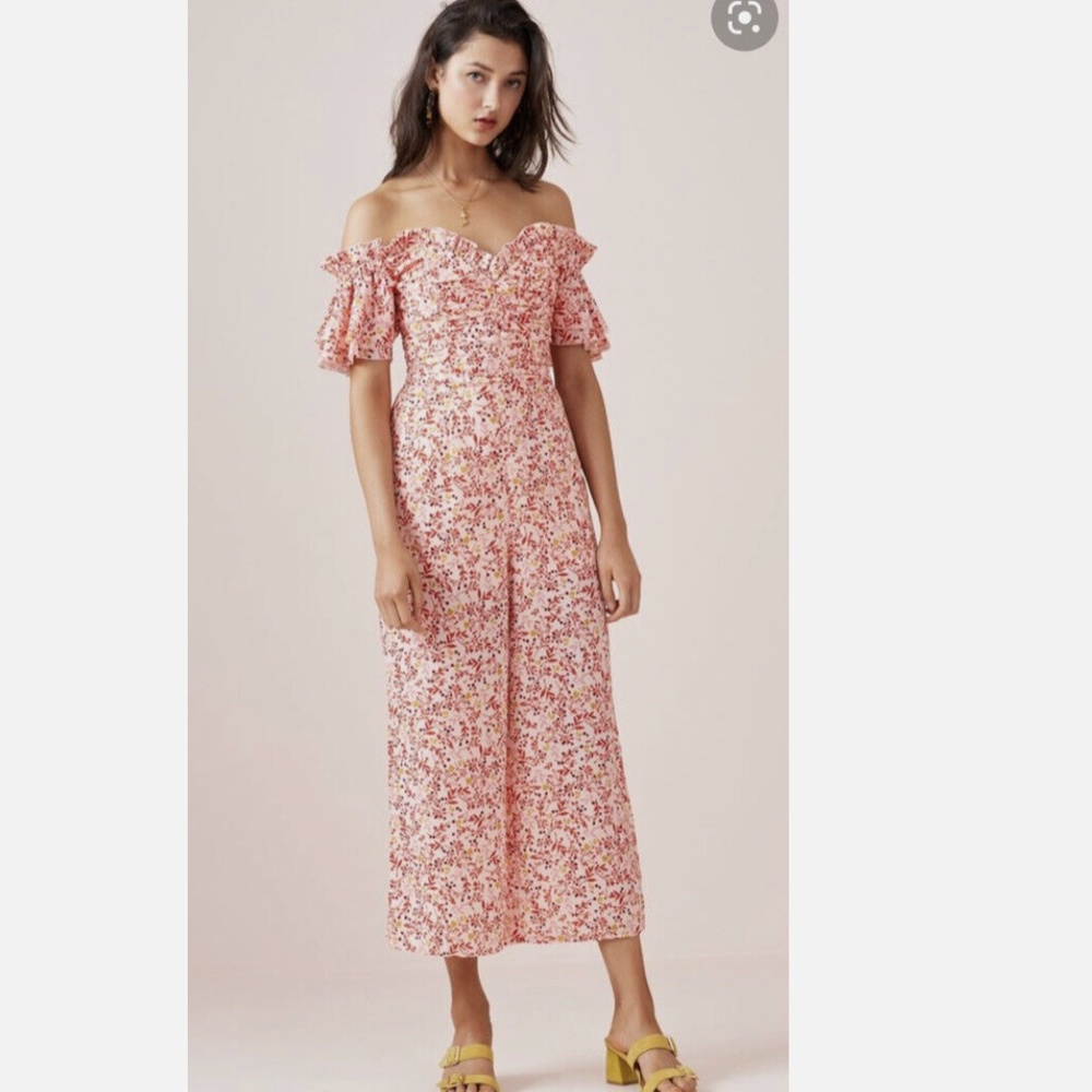 Finders Keepers Pink Floral Wide Leg Jumpsuit